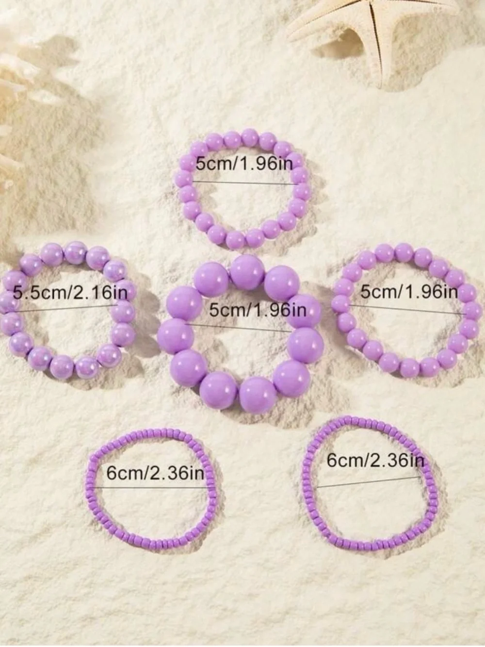 Lavender Purple Beaded Stack Bracelet Set